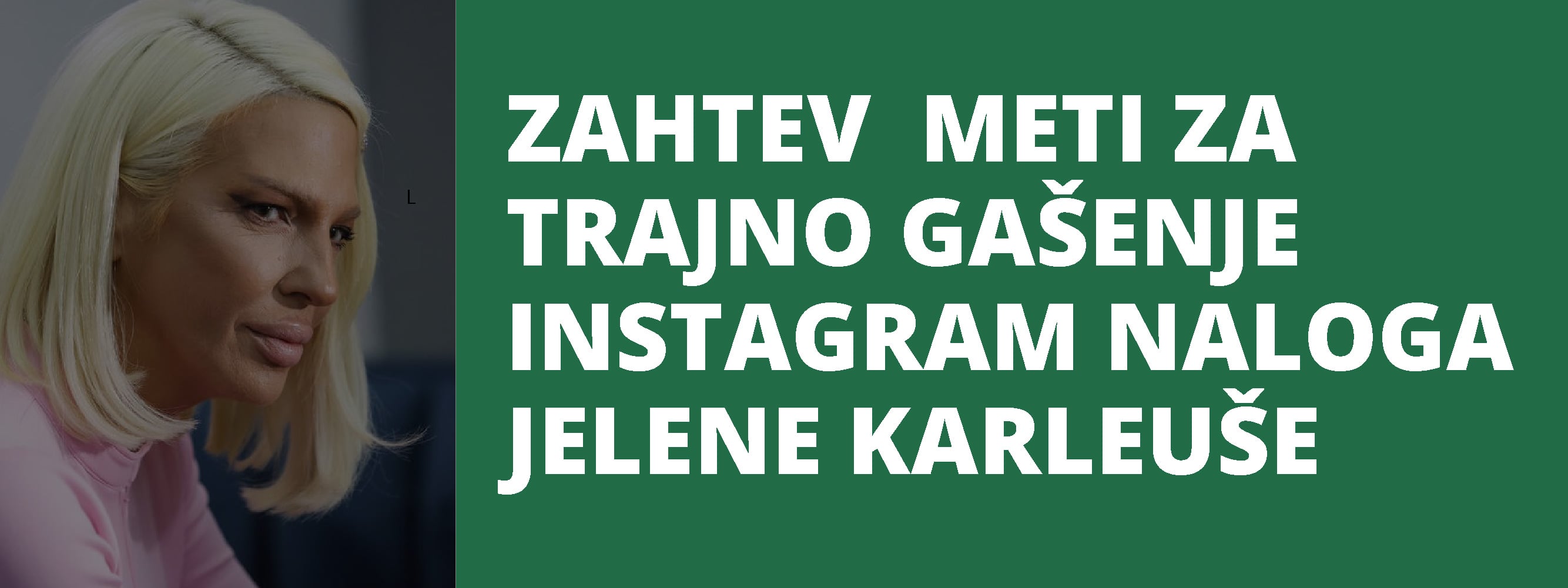 Petition to META for termination of instagram account of singer Jelena Karleusa