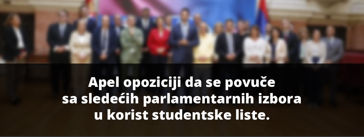 Apel opoziciji da se povuče sa sledećih parlamentarnih izbora u korist studentske liste.